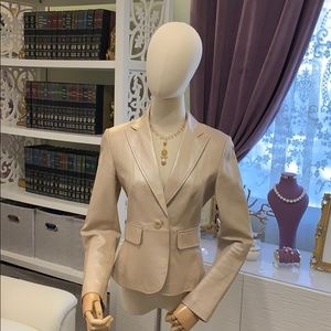 PRICE DROP Genuine leather jacket- pearl color.